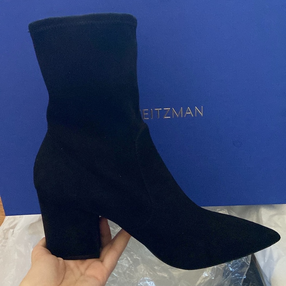 Black sock booties, new